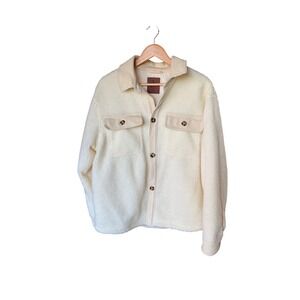 Rip Curl Cream Sherpa Fleece Shacket Jacket Oversized Size L